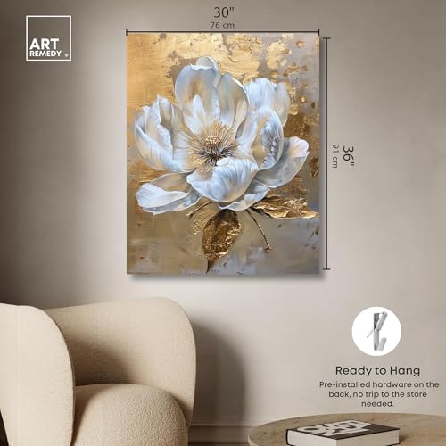 Art Remedy Athenas Flower Canvas Glamorous Feminine Wall Art, Gallery Wrapped, 30" x 36" by Art Remedy - Image 4