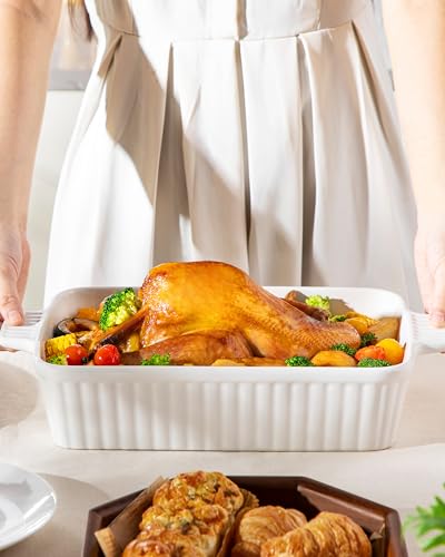 Malacasa BAKE-BAKE-WT01 4.4 Qt Baking Dish, 9X13 Large Casserole Dish For Oven, Ceramic Baking Pan, Rectangular Lasagna Pan Deep thumb #6