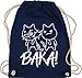 Shirtracer Anime Merch Manga Deko - Baka! mit Katzen - weiß - Unisize - Navy Blau - WM110 - WM110 - Turnbeutel und Stoffbeutel aus Baumwolle