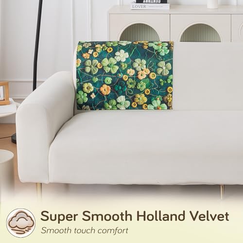 Image of HOKIPO 'Nature Muse' 1 PC Backrest Mat for Sofa Cover | Premium HD Printed Holland Velvet Mat, Emerald Garden (IN-922-L-D4)