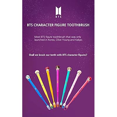 [BTS Official Merchandise] Fans Gift - K-Pop Idols Goods - BTS Character Figure Toothbrush with Convenient Magnetic Holder (Jimin)