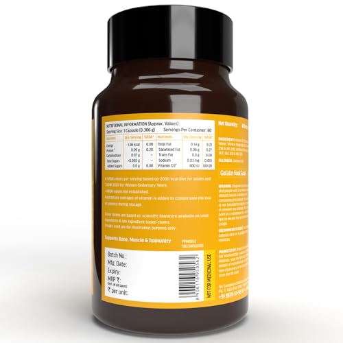 HealthKart hk vitals Vitamin D3 (600 IU) (60 Capsules) | With Sunflower Oil, Promotes Calcium Absorption | Bone Health, Muscle Strength & Immunity - Image 3