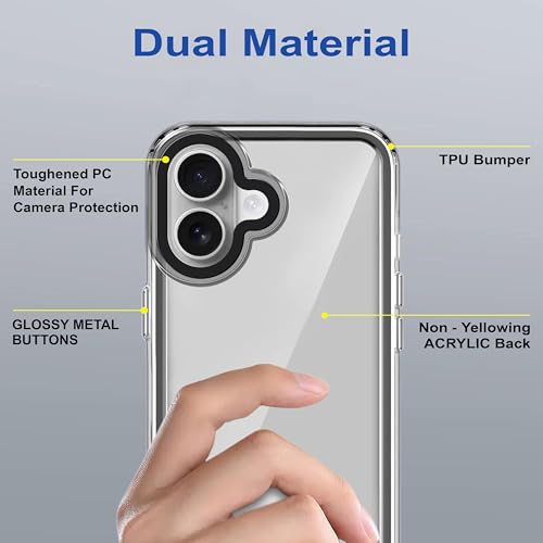 Image of amazon basics Back Case Cover for iPhone 17 | Compatible for iPhone 17 Back Cover | Case Cover with Camera Protection | (TPU + PC | Translucent Black)