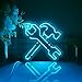 Ancfun Hammer and Wrench, Repair Tool Led Light Box, Garage Wall Art Decor, Desktop Decorations (RGB & Color Flow Effect, Medium Size)