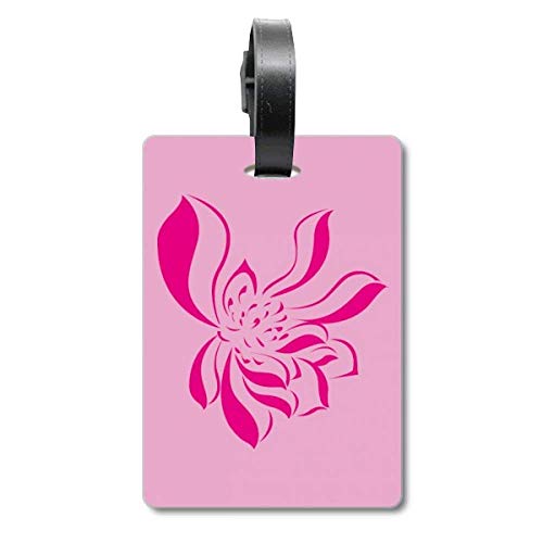 Étiquette valise feuille de lotus rose voyage accessoire bagage sécurisé