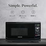 Farberware Countertop Microwave 700 Watts, 0.7 Cu. Ft. - Microwave Oven With LED Lighting and Child Lock - Perfect for Apartments and Dorms - Easy Clean Grey Interior, Retro Black - Image 2