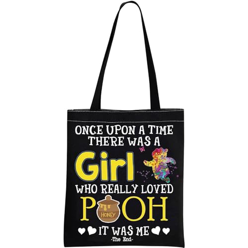 GJTIM Movie Inspired Bear Travel Bag Bear Accessories Bear Zipper Pouch for Bear Lovers (LovedP ToteBlack)