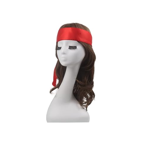AllMatchWigs 2pcs Edge control soft satin headband 2.3in width hair wrap bands 20 color choice (red)