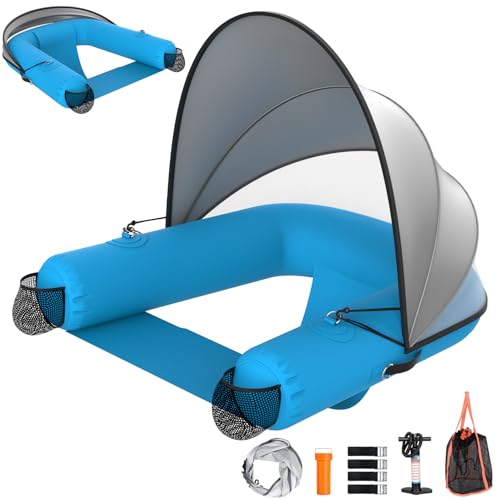 Image of Pool Float with Canopy Adult|UPF50+ Float with Shade|Pool Chair for Lake