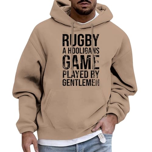 Sweat à capuche rugby en tissu épais doux et finitions vintage durables