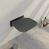 Bernkot Vergrößerter Duschsitz klappbar Wandmontage, Schwarz Klappsitz Dusche, 40×40cm Duschhocker für Badezimmer, Duschstuhl klappbar für Badezimmer-Neuinstallation & Badezimmer-Renovierung