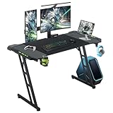 【Bureau Gamer Multifonctionnelle】la table est équipée d'un crochet de casque et d'un porte - gobelet sur le côté pour un accès facile à l'eau potable et à l'écoute. Bien que la table gaming soit principalement conçue pour le jeu, elle convient également aux études ou au travail de bureau et est flexible à utiliser.