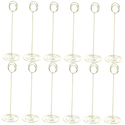 LAPYAPPE 12piezas Portatarjetas De Mesa Portanúmeros Soporte Para Fotos Metal Resistente Para Bodas