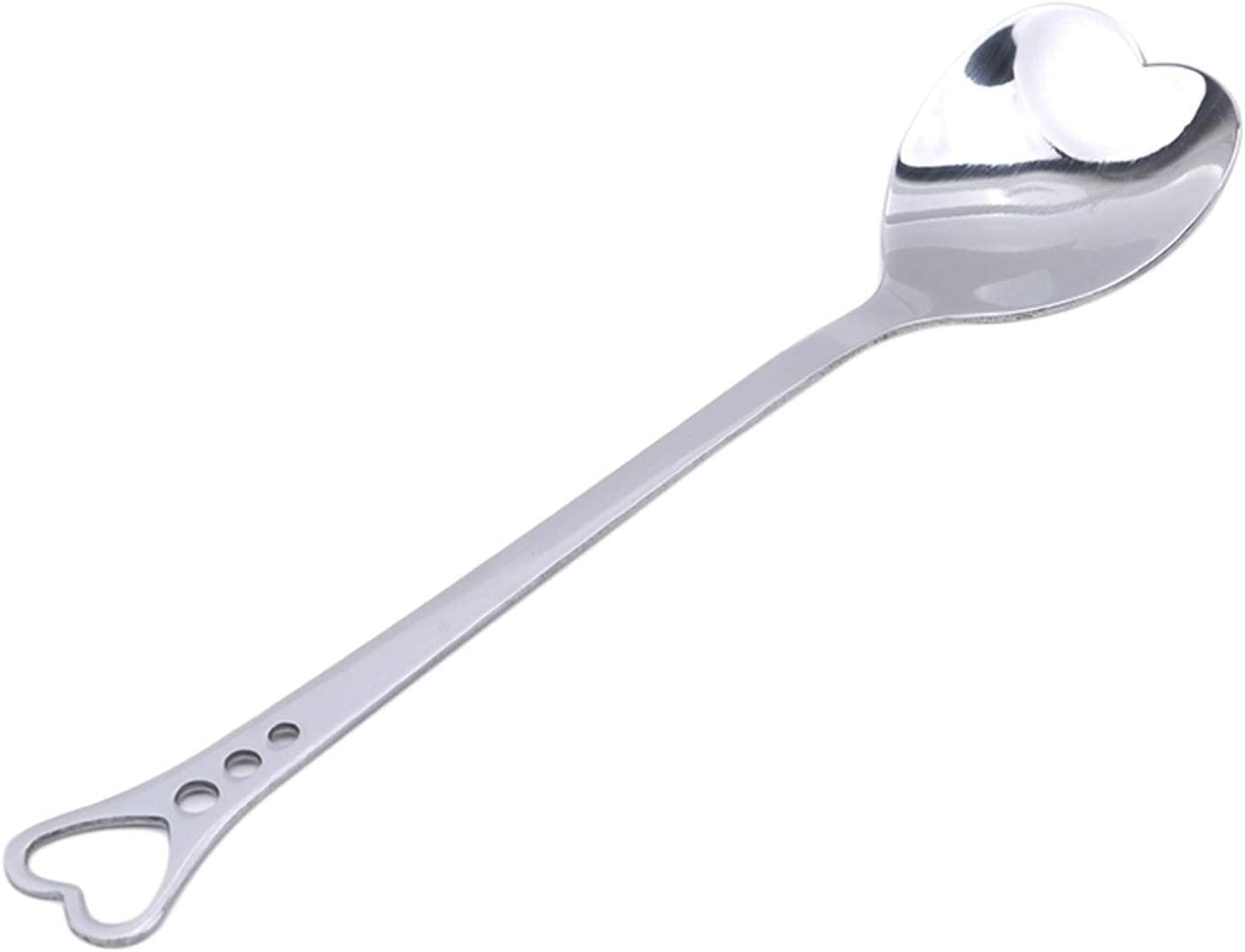 Löffel Restaurants 1 stück Herzförmige Edelstahllöffel Kaffee Tee Löffel Dessert Esslöffel Hause(Silver)