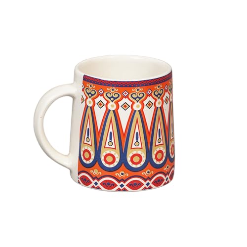 Image of miah decor Ceramic Tea Coffee Cups Set Matte Printed Small Chai Mug Drinkware Microwave Safe for Home & Restaurant-300 ml (MD-750)