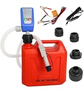 Fuel Transfer Pump with Auto-Stop Sensor(3.2GPM), AA Battery Powered/12V DC 3 Power Modes, 51" Ho...