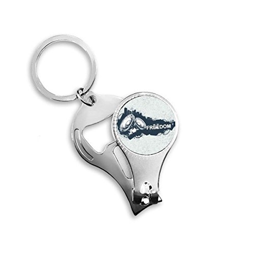 Porte-clés hip-hop décapsuleur coupe-ongles multifonction métal illustration de rue
