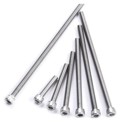 1-10Pcs Din912 M3 /4 /5 /6 /8 /10 * L 50x55-150mm 304 Stainless Steel Full Tooth Cup Head Hexagon Socket Screw(60mm 10pcs,M4)