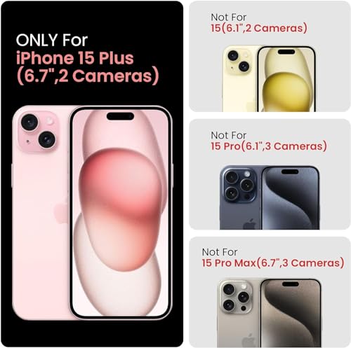 LOQUPE [5 in 1 for iPhone 15 Plus Case,with 2 Pack Screen Protector + 2 Pack Camera Lens Protector,Heavy-Duty Tough Rugged Lightweight Slim Shockproof Protective for Women,Cute Oil Painting Heart — view 2