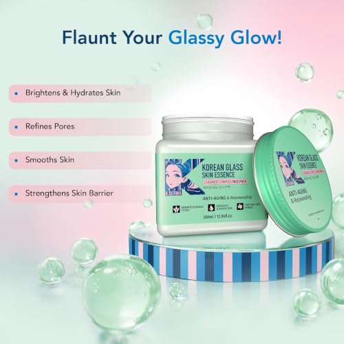 Image of DR.RASHEL Korean Glass Skin Essence Face Pack||Brightening & Hydrating Facial Mask for Smooth, Glowing Skin ||Pore-Refining, Nourishing Formula with Natural Extracts & Hyaluronic Acid for Clear & Radiant Complexion | Brightening & Hydrating, Pore-Refining, Nourishing Formula with Natural Extracts & Hyaluronic Acid, For Smooth, Glowing Skin