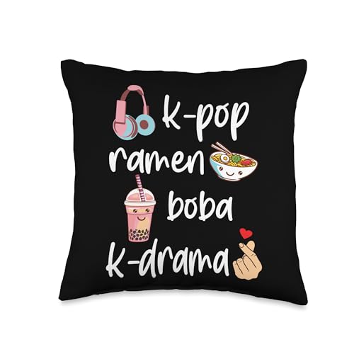 K-Pop Fashion for Fans of Korean K-Drama & K-Pop Merchandise Throw Pillow