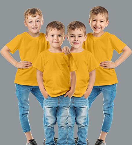 Image of Hangout Hub HH87 Tshirt for Boy's | Regular Fit | Super Combed Cotton Kids T-Shirt | Solid Plain Tees | Round Neck T Shirt | Half Sleeves |Pack of 2 | 3 | 4 | 5 |6