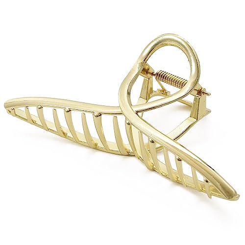 [SCIOLTO(ショルト)] バンスクリップ ヘアクリップ 大きめ [シンプル ゴールド] おしゃれ ヘアアクセサリー 髪留め (シンプル ゴールド)のサムネイル