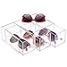 mDesign Stackable 3-Drawer Eyeglass Organizer Holder for Sunglasses, Eyeglasses, Reading Glasses - Clear