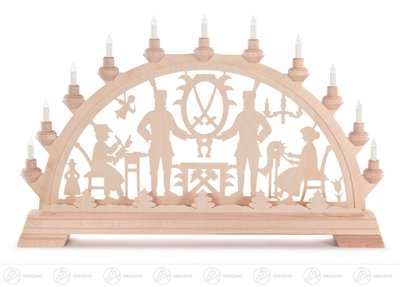 Rudolphs Schatzkiste Schwibbogen mit Schwarzenberger Motiv, elektrisch beleuchtet Breite x Höhe x Tiefe 63 cmx40,5 cmx6 cm NEU Erzgebirge Lichterbogen Fensterbild