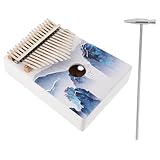 TOYANDONA Tragbares Kalimba Daumenklavier aus Massivholz Ergonomisch für Anfänger Inklusive Stimmhammer und Schutzhülle Kleines Musikinstrument für Erwachsene