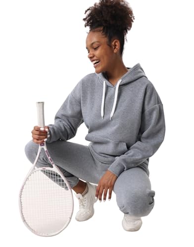 Image of Facitisu Women Fleece Sweatsuit 2 Piece Outfit Winter Warm Sherpa Lined Tracksuit Zip Up Hoodie Sweatshirts and Sweatpants