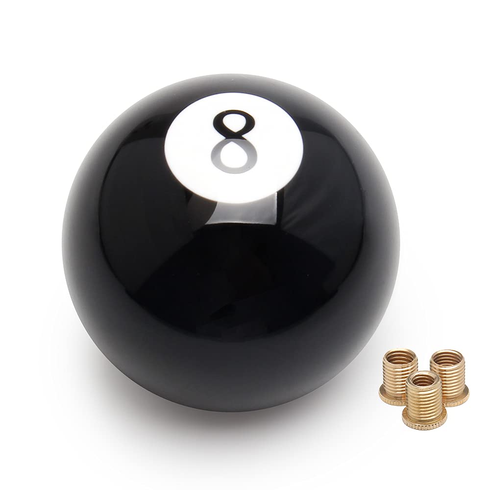 Universal Fit for Manual Car Acrylic Gear Shift Knob 8 Ball Billiard Black Round Shift Knob