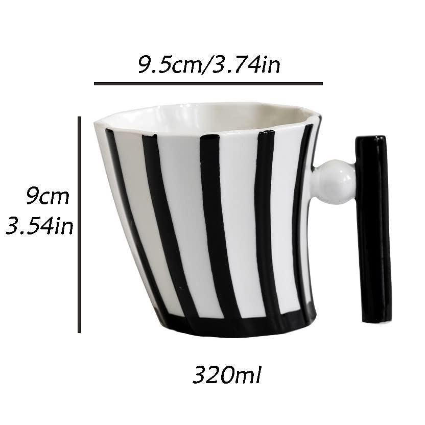 Ceramiczny kubek do kawy Vintage Striped Design Kreatywny kubek ceramiczny 320ML Spersonalizowana filiżanka do kawy o dużej pojemności