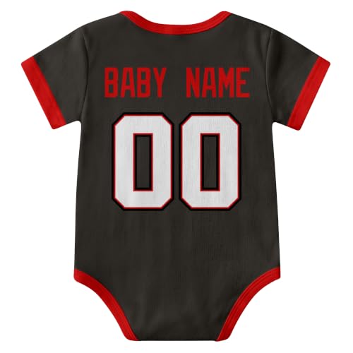 Image of KREDE Baby Clothes Custom Short Sleeves for Baby Boy Gifts | Custom Bodysuit with Number Name Gifts for Baby