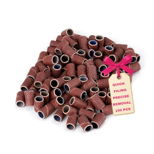 LALILL 100 pzc Capuchones abrasivos Grano 120  Accesorios para Torno de Uñas – Pedicura, Manicura y Podología – Eliminación de Callos, Gel, Acrílico