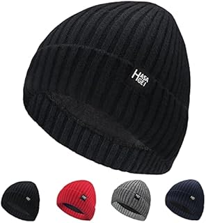 HASAGEI Winter Beanie Hat Mens Womens Knit Hat Fleece Thicken Hat Fleece Lined Thermal Windproof Beanies Hat