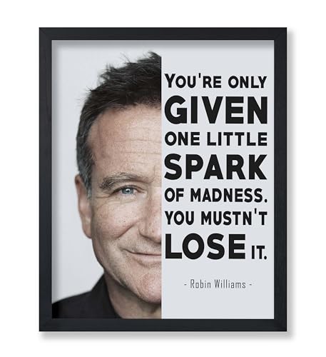 Poster Master One Little Spark Of Madness Poster - Robin Williams Print - Motivational Quotes Art -...