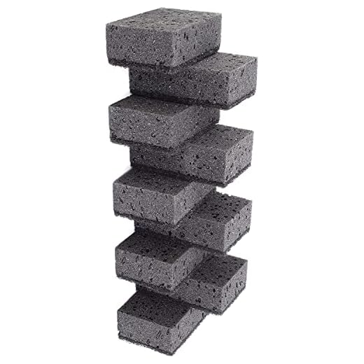 Okleen Black Scrub Sponges. Made in Europe. 9 Pack, 4.3x2.8x1.4 inches. Heavy Duty and Non Scratch Fiber. Kitchen Sponges Pack with No Smell. Sponges for Dishes and Household Washing