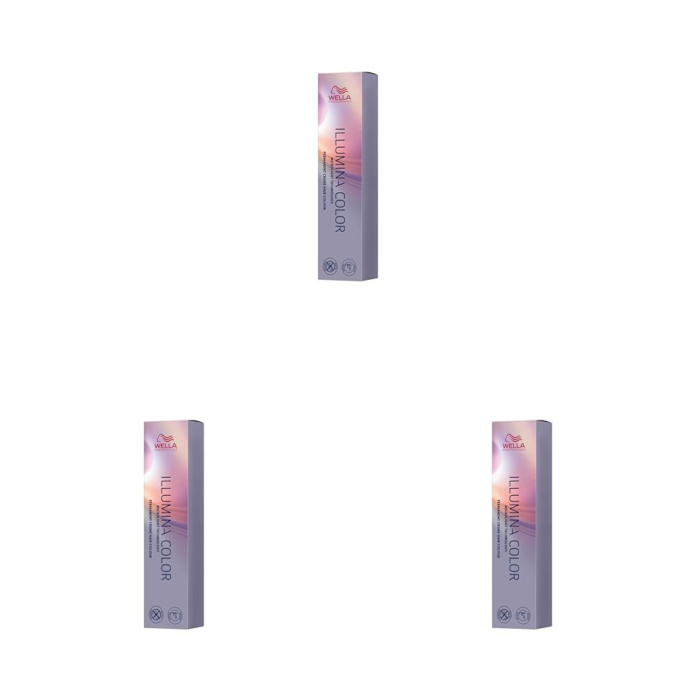 Wella Professionals Illumina Color – Permanente, vegane Premium-Haarfarbe - natürliche Farbergebnisse & bis zu 100% Grauabdeckung – 5/81 Hellbraun Perl-Asch - 60 ml - 3er Pack