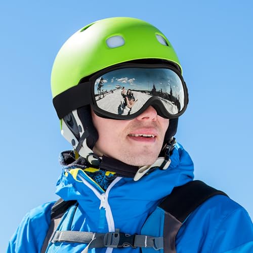 Occffy Lunette de Ski Homme Anti-buée Masque de Ski OTG Protection UV400 Surlunettes de Snowboard Masques et Lunettes de Ski Hommes Femme pour Ski Moto Skateboard – vue 3