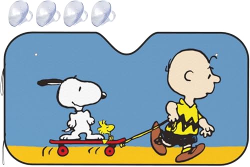 スヌーピー フロントガラス サンシェード シェード 日よけ 車種専用 uvカット 車用サンシェード 遮光 遮熱 車中泊 仮眠 プライバシー保護 内装パーツ 取付簡単 断熱 M(140X76CM)