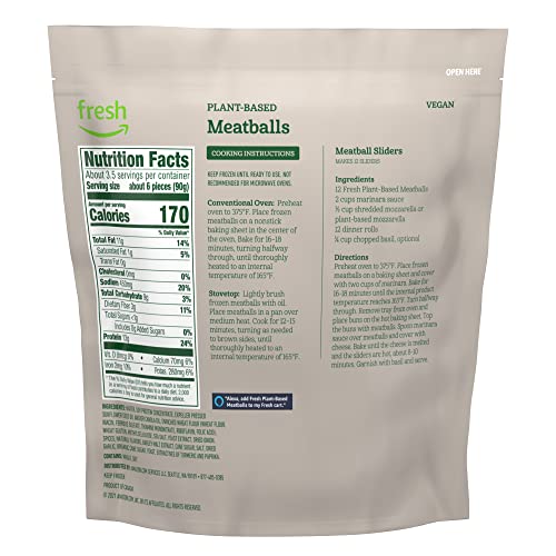 Fresh Brand – Plant-Based Meatballs, 10.5 Oz (Frozen) #TOP1