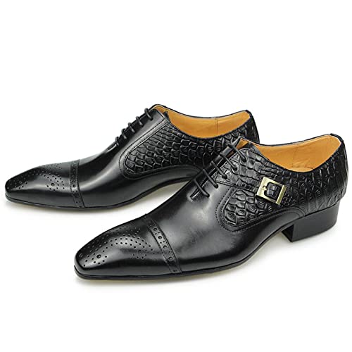 Zapatos de vestido para hombre elegantes en cuero plano de moda formal