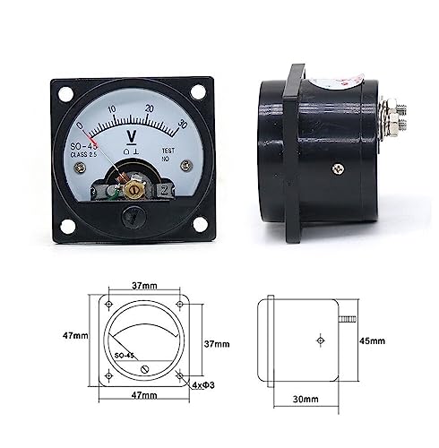 Voltmètre analogique SO-45 5V CC voltmètre pointeur rond
