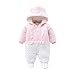 JinBei Pelele Niña Bebé De Invierno,Traje De Nieve Bebé Ropa De Invierno Footed Peleles Mameluco con Capucha Cálido Monos para Niños Niñas, Rosa, Puntos,3-6 Meses