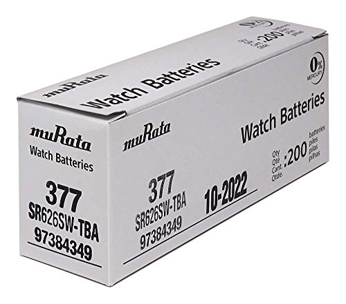 Murata 377 Battery SR626SW 1.55V Silver Oxide Watch Button Cell (100 Batteries) - Thumbnail 3