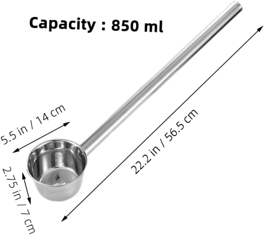 304 Stainless Steel Long Handle Ladle Multi-Use Water Spoon for Kitchen Garden and Canteen 1-Piece Convenient Water Scoop for Serving Soup and Liquid