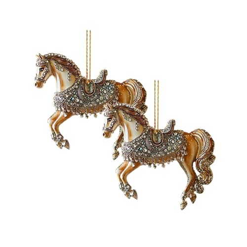 2PCS Pferd Weihnachten Ornament, Pferd Weihnachtsanhänger aus Acryl,...