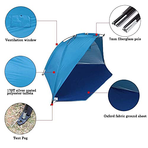 Tienda de playa impermeable pop-up con protección ultraligera 5
