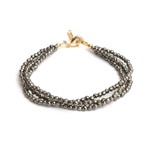 Gempires Handmade Pyrite Beaded Bracelet...